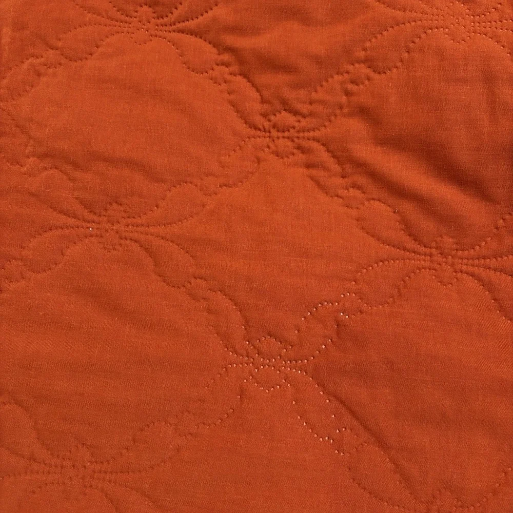 Vintage Rust Orange Woven Canon Full Twin Bedspread Embroidered Blanket USA‎